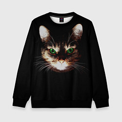 Свитшот детский Зеленоглазый кот, цвет: 3D-черный