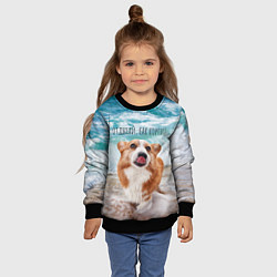 Свитшот детский Отдыхай, как корги!, цвет: 3D-черный — фото 2