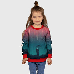 Свитшот детский Космический Дождь, цвет: 3D-красный — фото 2
