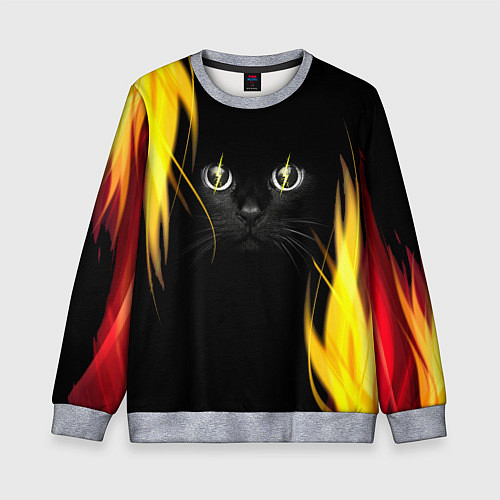 Детский свитшот Грозовой кошак / 3D-Меланж – фото 1