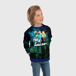 Свитшот детский Minecraft Майнкрафт, цвет: 3D-синий — фото 2