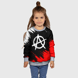 Свитшот детский АНАРХИЯ, цвет: 3D-меланж — фото 2