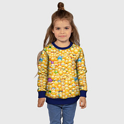 Свитшот детский Смайлики Emoji, цвет: 3D-синий — фото 2