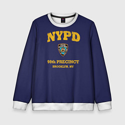 Свитшот детский Бруклин 9-9 департамент NYPD, цвет: 3D-белый