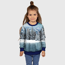 Свитшот детский Зимний лес, цвет: 3D-синий — фото 2