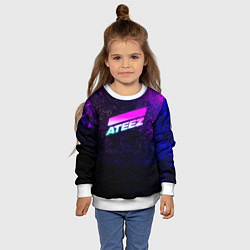 Свитшот детский ATEEZ neon, цвет: 3D-белый — фото 2