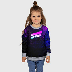 Свитшот детский ATEEZ neon, цвет: 3D-меланж — фото 2