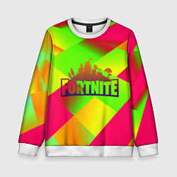 Свитшот детский Fortnite гамма абстракция, цвет: 3D-белый