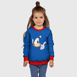 Свитшот детский Sonic, цвет: 3D-красный — фото 2