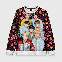 Свитшот детский I Love BTS, цвет: 3D-белый
