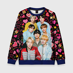 Свитшот детский I Love BTS, цвет: 3D-синий