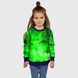 Свитшот детский ОГОНЬ GREEN NEON, цвет: 3D-синий — фото 2