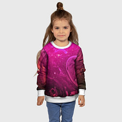 Свитшот детский РОЗОВЫЙ КОСМОС, цвет: 3D-белый — фото 2