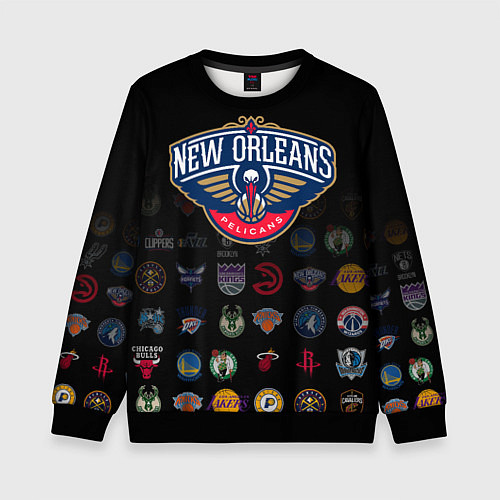 Детский свитшот New Orleans Pelicans 1 / 3D-Черный – фото 1