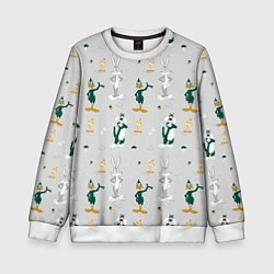 Свитшот детский Looney Tunes pattern, цвет: 3D-белый