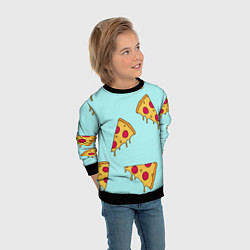 Свитшот детский Ароматная пицца, цвет: 3D-черный — фото 2