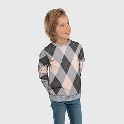 Свитшот детский Шотландка, цвет: 3D-меланж — фото 2