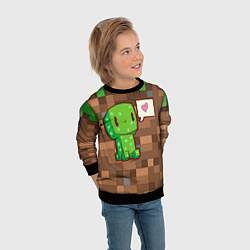 Свитшот детский Minecraft Creeper, цвет: 3D-черный — фото 2