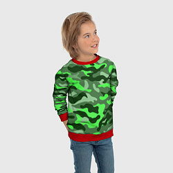 Свитшот детский CAMOUFLAGE GREEN, цвет: 3D-красный — фото 2
