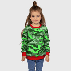Свитшот детский CAMOUFLAGE GREEN, цвет: 3D-красный — фото 2