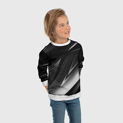 Свитшот детский GEOMETRY STRIPES BLACK & WHITE, цвет: 3D-белый — фото 2