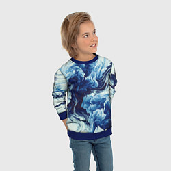 Свитшот детский Абстракция смешивание разводы, цвет: 3D-синий — фото 2