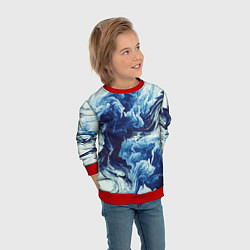 Свитшот детский Абстракция смешивание разводы, цвет: 3D-красный — фото 2