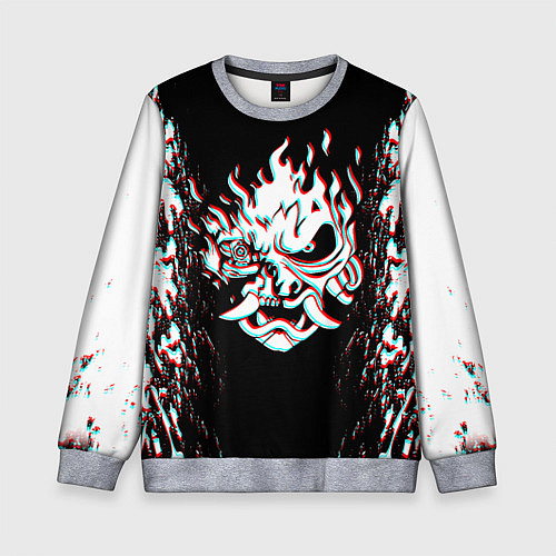 Детский свитшот CYBERPUNK 2077 SAMURAI GLITCH / 3D-Меланж – фото 1