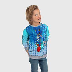 Свитшот детский Metal Sonic, цвет: 3D-меланж — фото 2