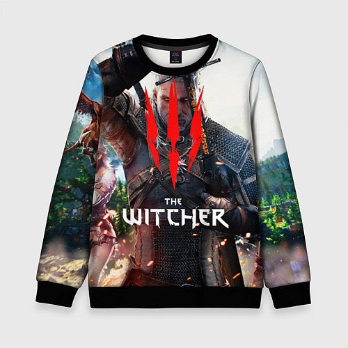 Детский свитшот The Witcher / 3D-Черный – фото 1