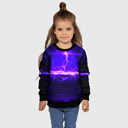 Свитшот детский НЕОНОВЫЕ МОЛНИИ, цвет: 3D-черный — фото 2