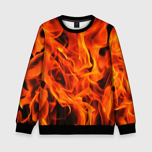 Детский свитшот ОГОНЬ / 3D-Черный – фото 1
