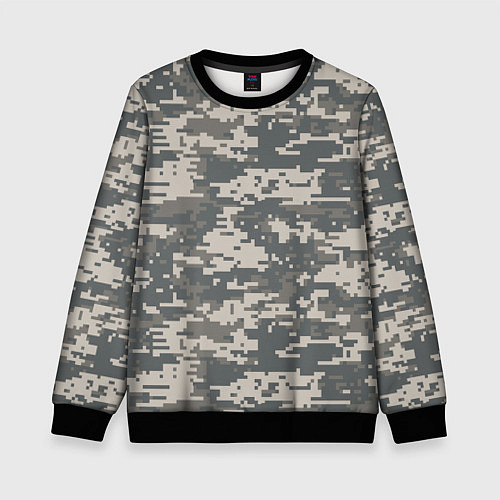 Детский свитшот Цифровой камуфляж / 3D-Черный – фото 1