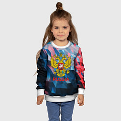 Свитшот детский RUSSIA, цвет: 3D-белый — фото 2