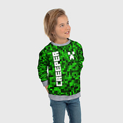 Свитшот детский MINECRAFT CREEPER, цвет: 3D-меланж — фото 2