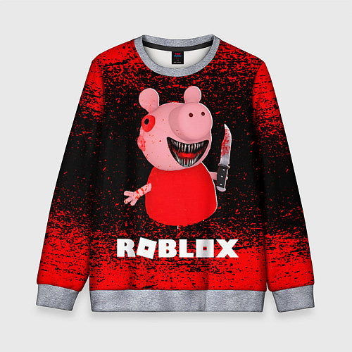 Детский свитшот Roblox Piggy / 3D-Меланж – фото 1
