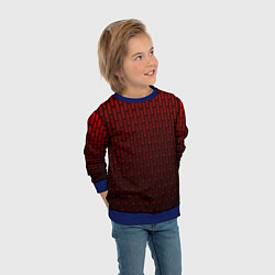 Свитшот детский Текстура красный градиент, цвет: 3D-синий — фото 2