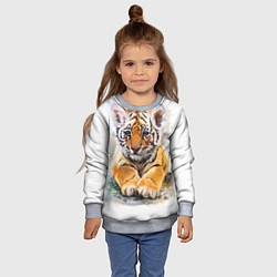 Свитшот детский Tiger Art, цвет: 3D-меланж — фото 2