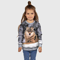 Свитшот детский Wolf Волк, цвет: 3D-меланж — фото 2