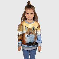 Свитшот детский Лиса, цвет: 3D-меланж — фото 2