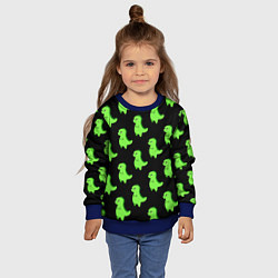 Свитшот детский Динозавры, цвет: 3D-синий — фото 2