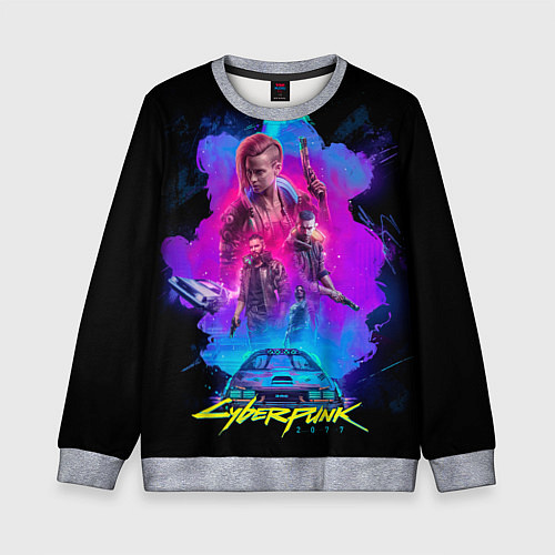 Детский свитшот Cyberpunk 2077 / 3D-Меланж – фото 1