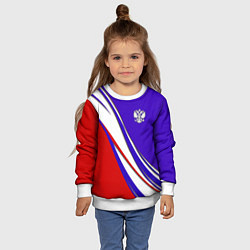 Свитшот детский RUSSIA РОССИЯ, цвет: 3D-белый — фото 2