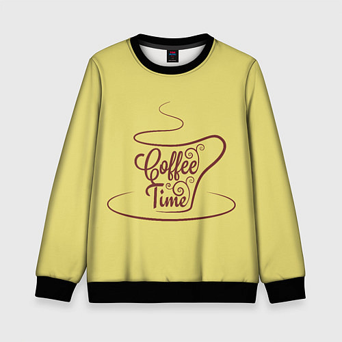 Детский свитшот Время пить кофе / 3D-Черный – фото 1