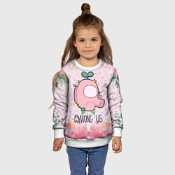 Свитшот детский Among Us girl, цвет: 3D-белый — фото 2
