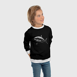 Свитшот детский Акула, цвет: 3D-белый — фото 2