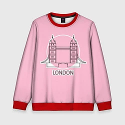 Свитшот детский Лондон London Tower bridge, цвет: 3D-красный