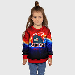 Свитшот детский Among us sabotage, цвет: 3D-красный — фото 2