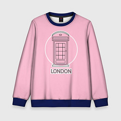 Свитшот детский Телефонная будка, London, цвет: 3D-синий