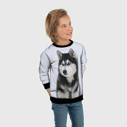 Свитшот детский ХАСКИ, цвет: 3D-черный — фото 2